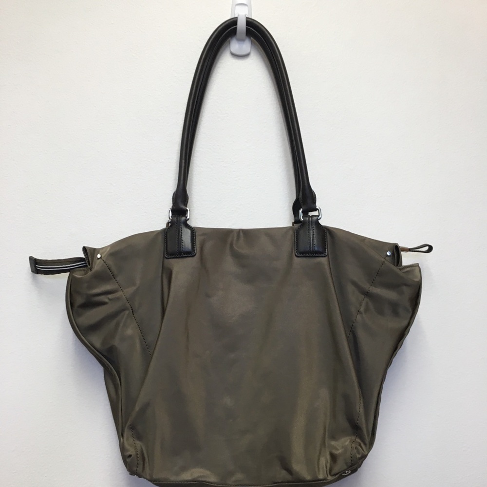 Tumi Voyageur Tote Bag Olive Green Brown Travel Work Business Casual Vacation - Picture 9 of 16